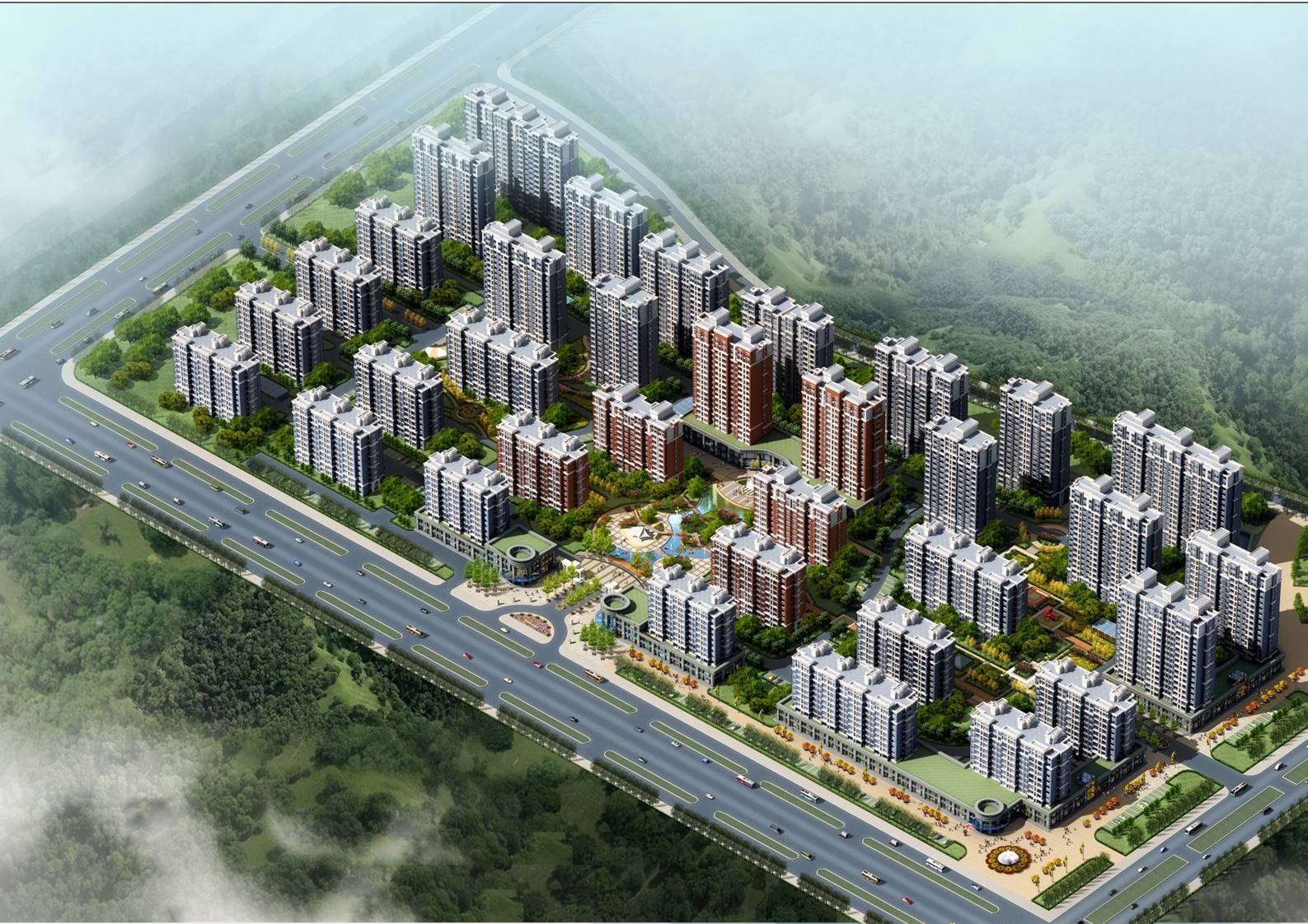 肥城御景苑小区景观设计